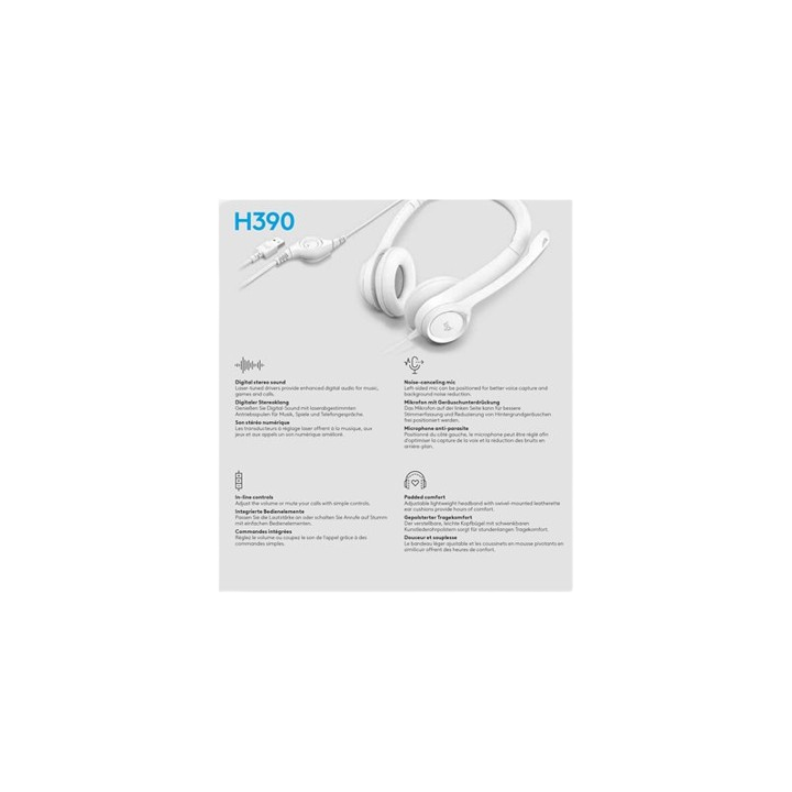 H390 USB Computer Headset OFF-WHITE
