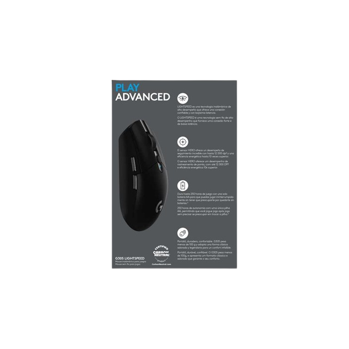 Logitech G305 LIGHTSPEED - Noire - Sans Fil