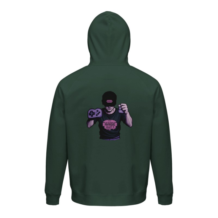 Pull Retro Gaming Arcade Rage Quit à capuche imprimé