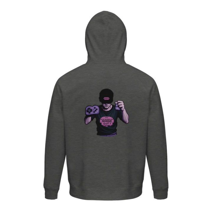 Pull Retro Gaming Arcade Rage Quit à capuche imprimé