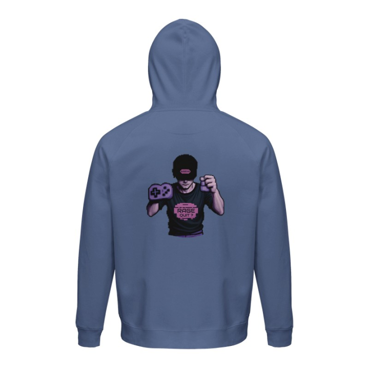 Pull Retro Gaming Arcade Rage Quit à capuche imprimé