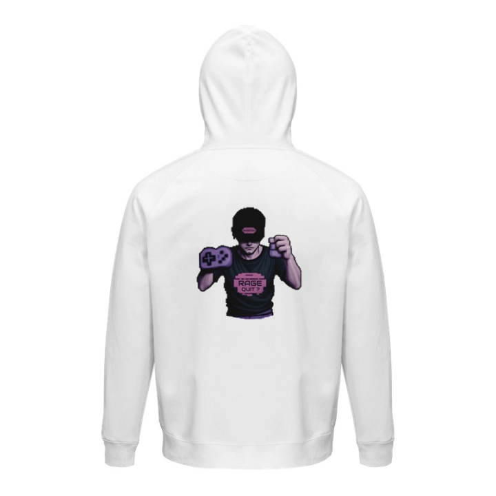 Pull Retro Gaming Arcade Rage Quit à capuche imprimé