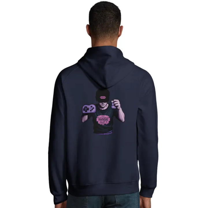 Pull Retro Gaming Arcade Rage Quit à capuche imprimé