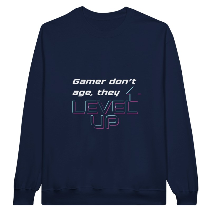 Pull gaming drôle, phrase humour jeu vidéo level up à manches longues