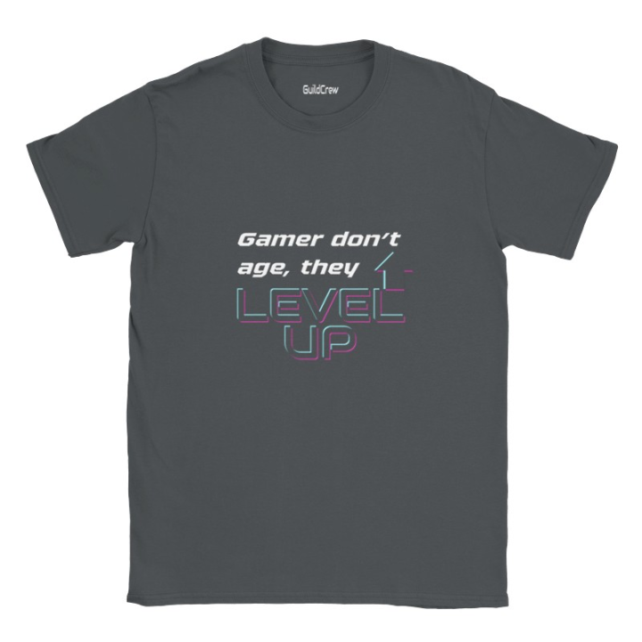 T-shirt gaming drôle imprimé Level UP face avant