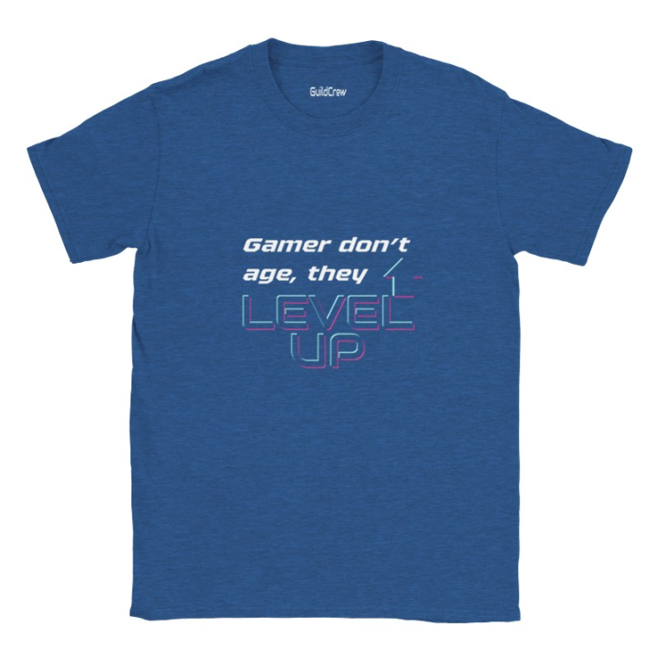 T-shirt gaming drôle imprimé Level UP face avant
