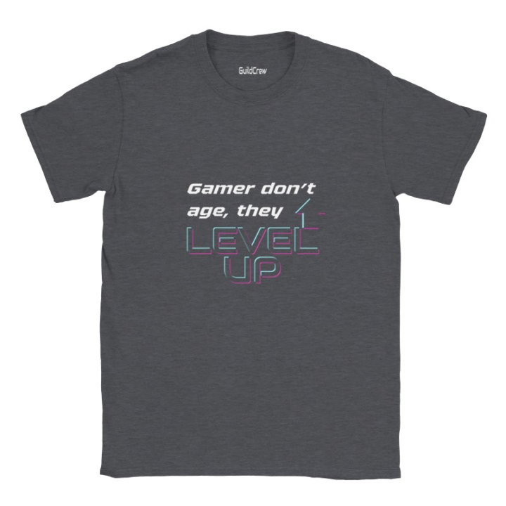 T-shirt gaming drôle imprimé Level UP face avant