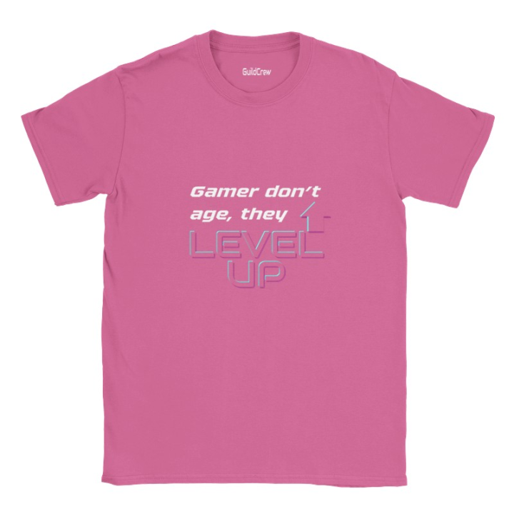 T-shirt gaming drôle imprimé Level UP face avant
