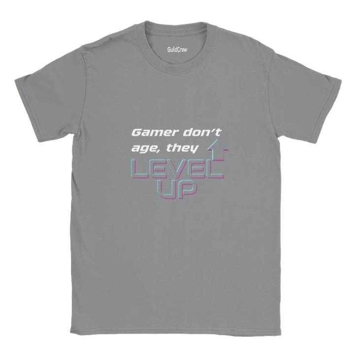 T-shirt gaming drôle imprimé Level UP face avant