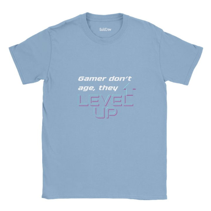 T-shirt gaming drôle imprimé Level UP face avant