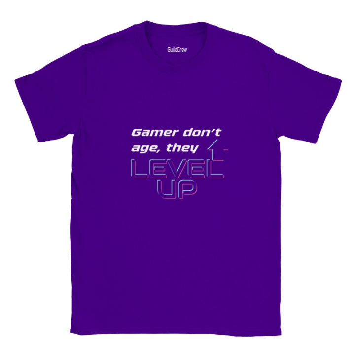 T-shirt gaming drôle imprimé Level UP face avant